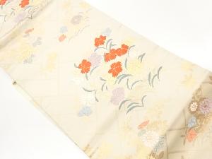 檜垣に草花模様織出し名古屋帯